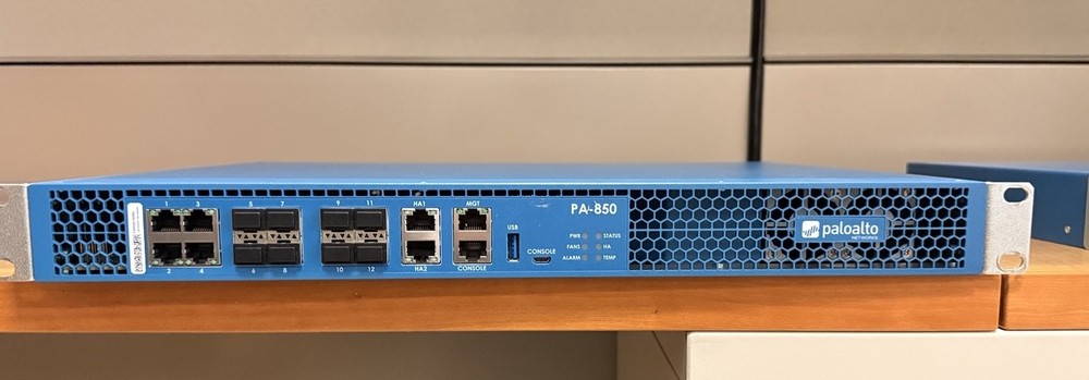 PA-850 Firewall – Upgraded firmware -  Rack Ears - Power Cables