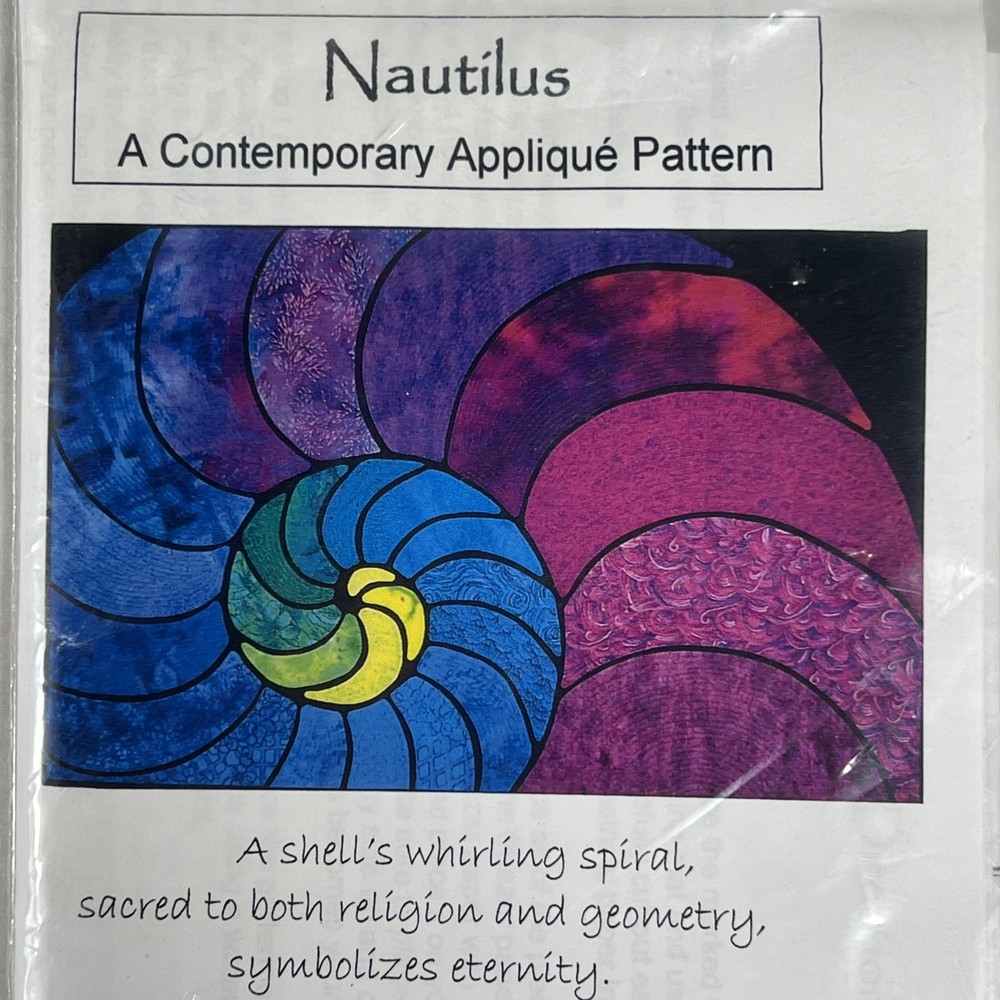 Nautilus A Contemporary Applique Pattern Full Size Pattern Instructions 25'X40"