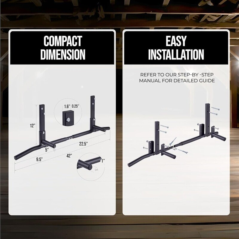 Heavy Duty Ceiling Mounted Pull Up Bar Home Gym Multi Grip Exercise Equipment US