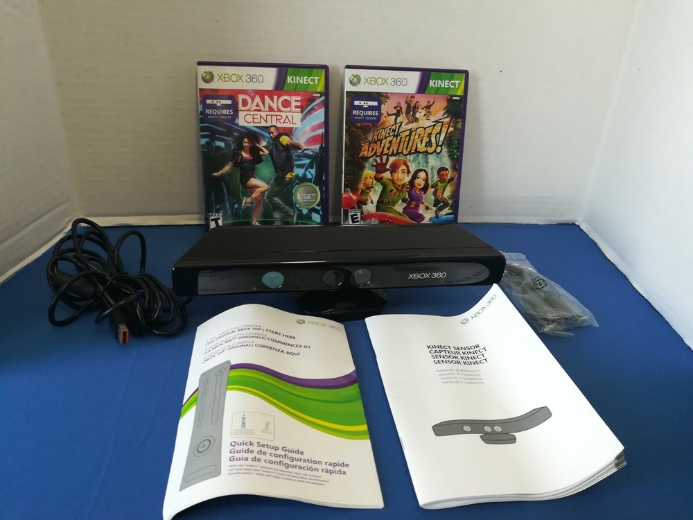 Xbox 360 Kinect Sensor in box w game & Dance Central FOR XBOX 360