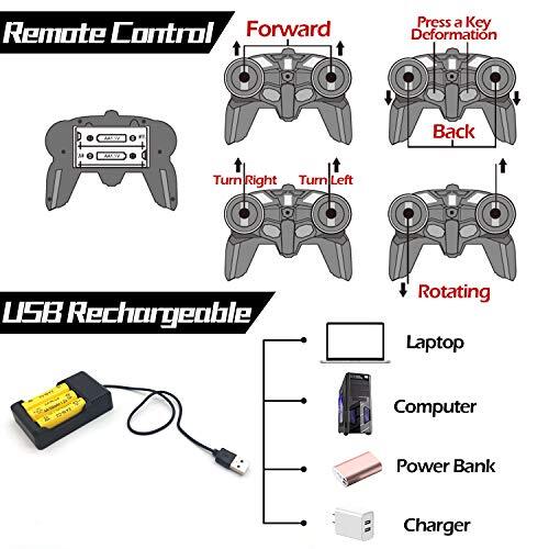 Remote Control Transform Robot Car Toy for Kids with Dazzling Light