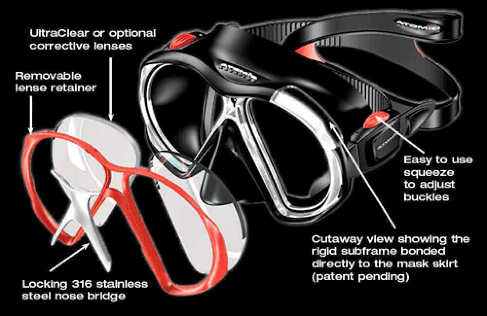 Atomic Aquatics Subframe Mask Split Fins Snorkel Set