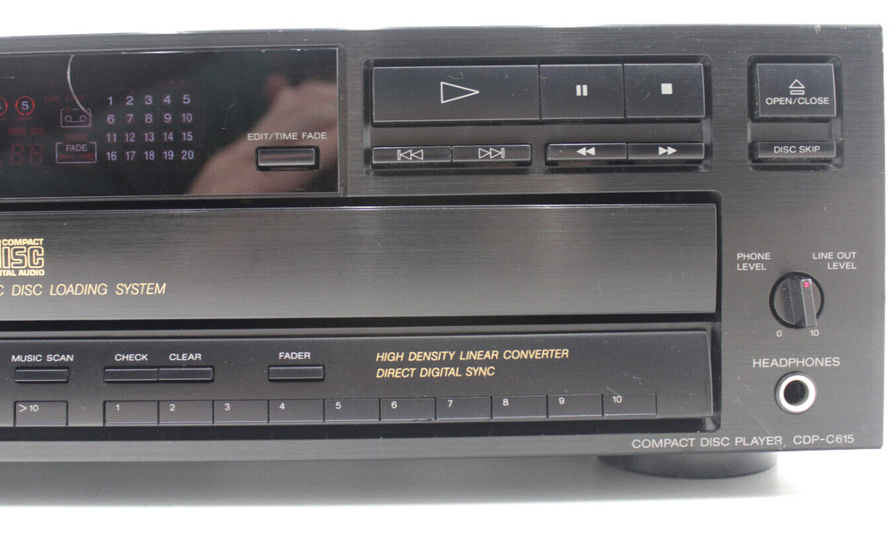 SONY CDP-C615 5 Disc Automatic Disc Loading System Tested w/o Remote