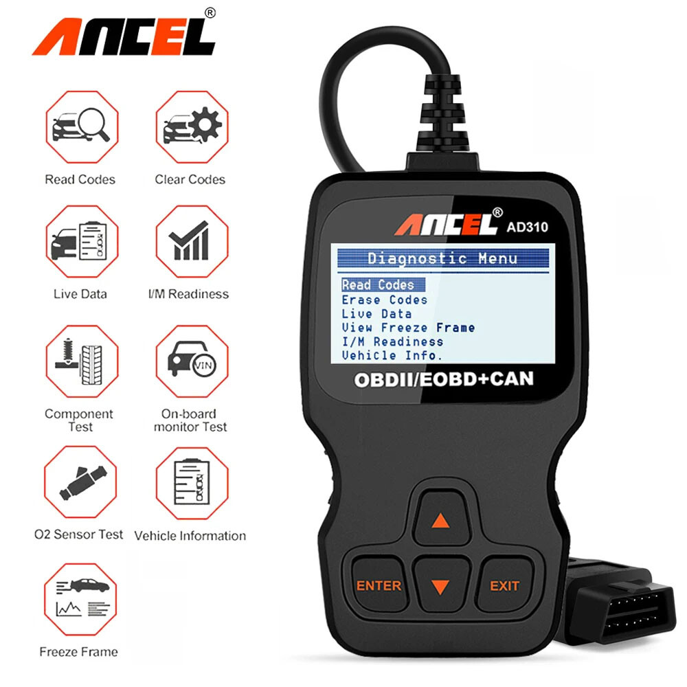 AD310 BT Bluetooth OBD2 Scanner Code Reader Engine 2024 ANCEL for iOS Android