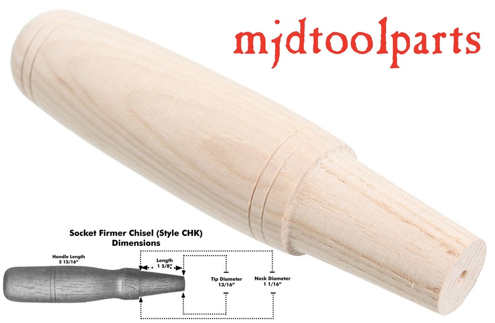 Unused Hickory Socket Chisel Handle - Amish Made - Style CHK - mjdtoolparts