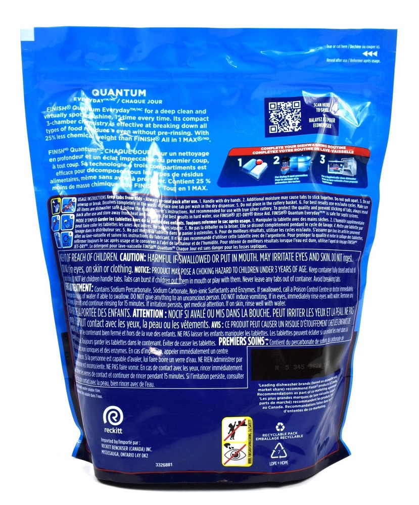 Finish Powerball Quantum Automatic Dishwasher Detergent Pods 88 Tabs