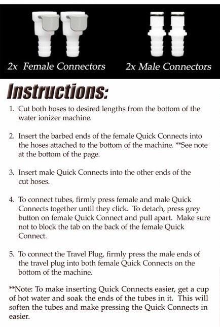 2X Kangen Machine Quick Connects 3/8 Adapter - Quick Connector Pair
