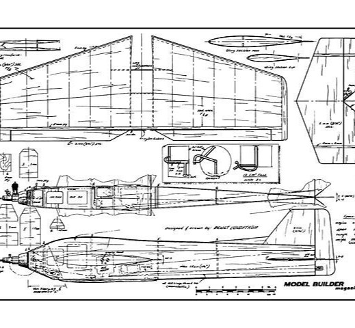 DFH-23 Mini Pattern Plane 18" Wingspan RC Model Airplane Printed Plans Templates