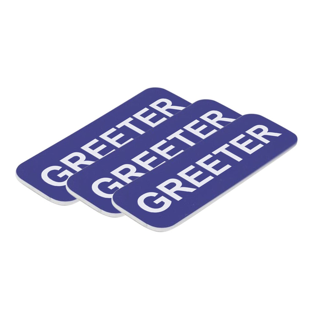 Greeter 1 x 3" Name Tag, (3 Pack)