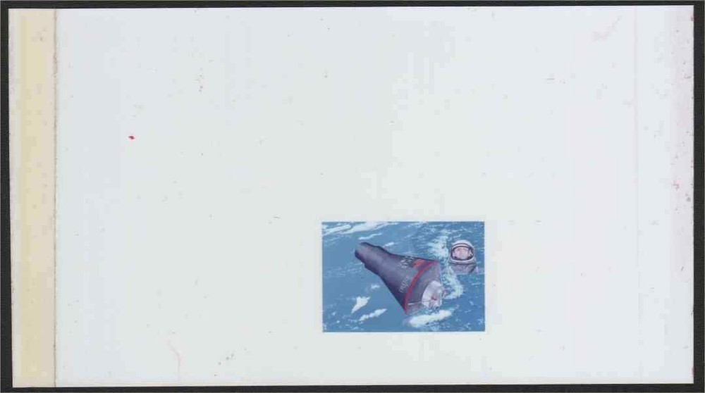 Uganda 1987 45s Astronaut/Freedom 7 progressive MASTER PROOF on glossy plastic