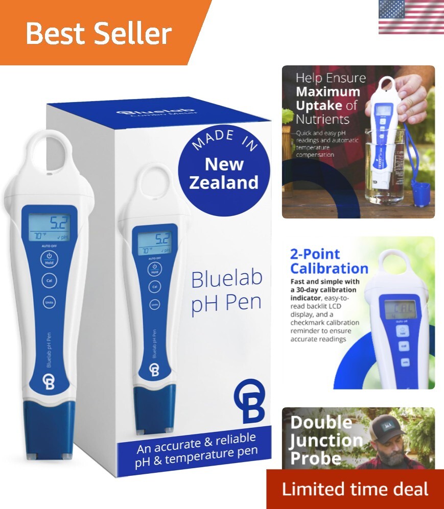 Easy Calibration Waterproof pH Tester - Maximize Nutrients & Growing Potential