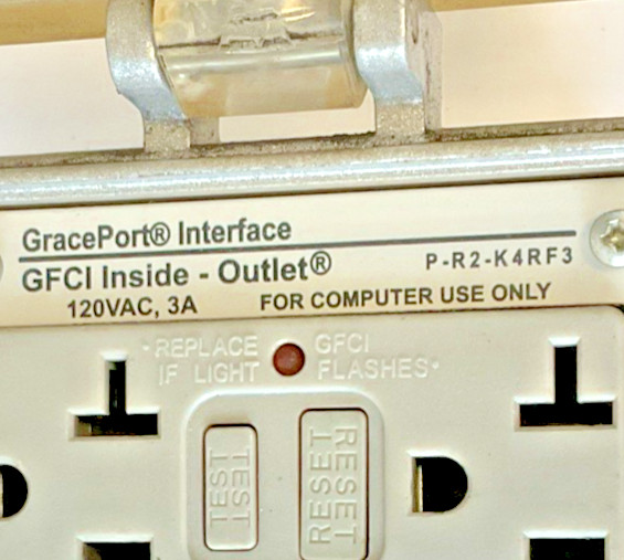 GRACEPORT P-R2-K3RF3 INTERFACE 120VAC 3A GFCI INSIDE-OUTLET