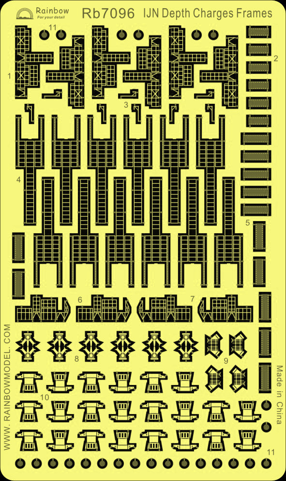 Rainbow PE for 1/700 IJN Depth Charges Frames Rb7096