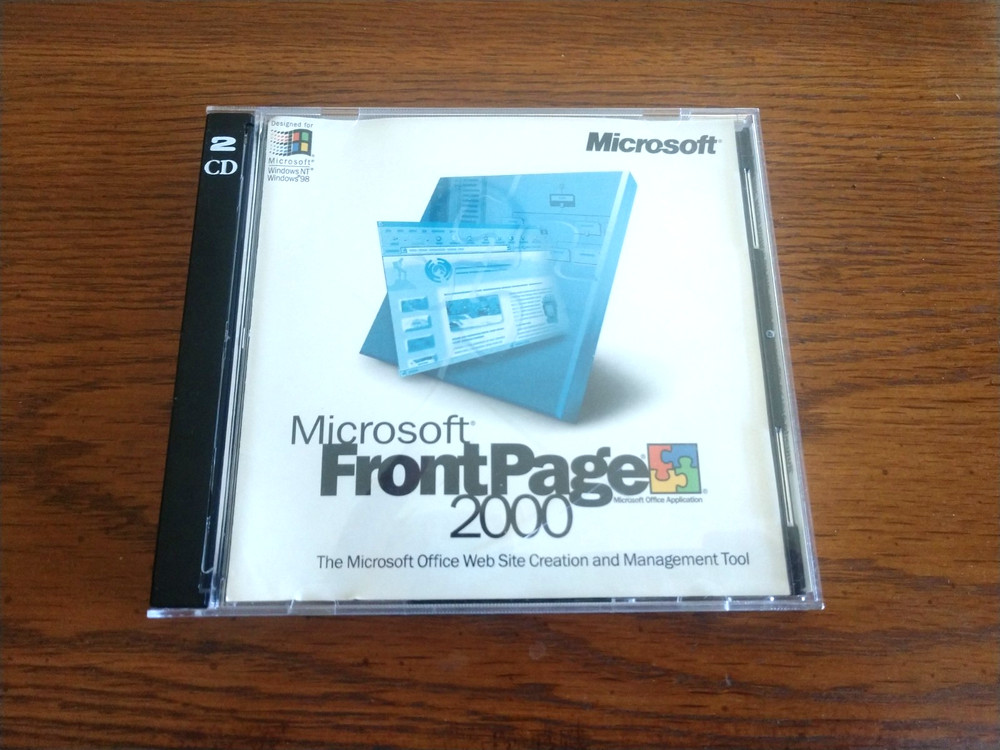 Microsoft FrontPage 2000 CD-ROM Upgrade w/ Product Key | Two CD Set