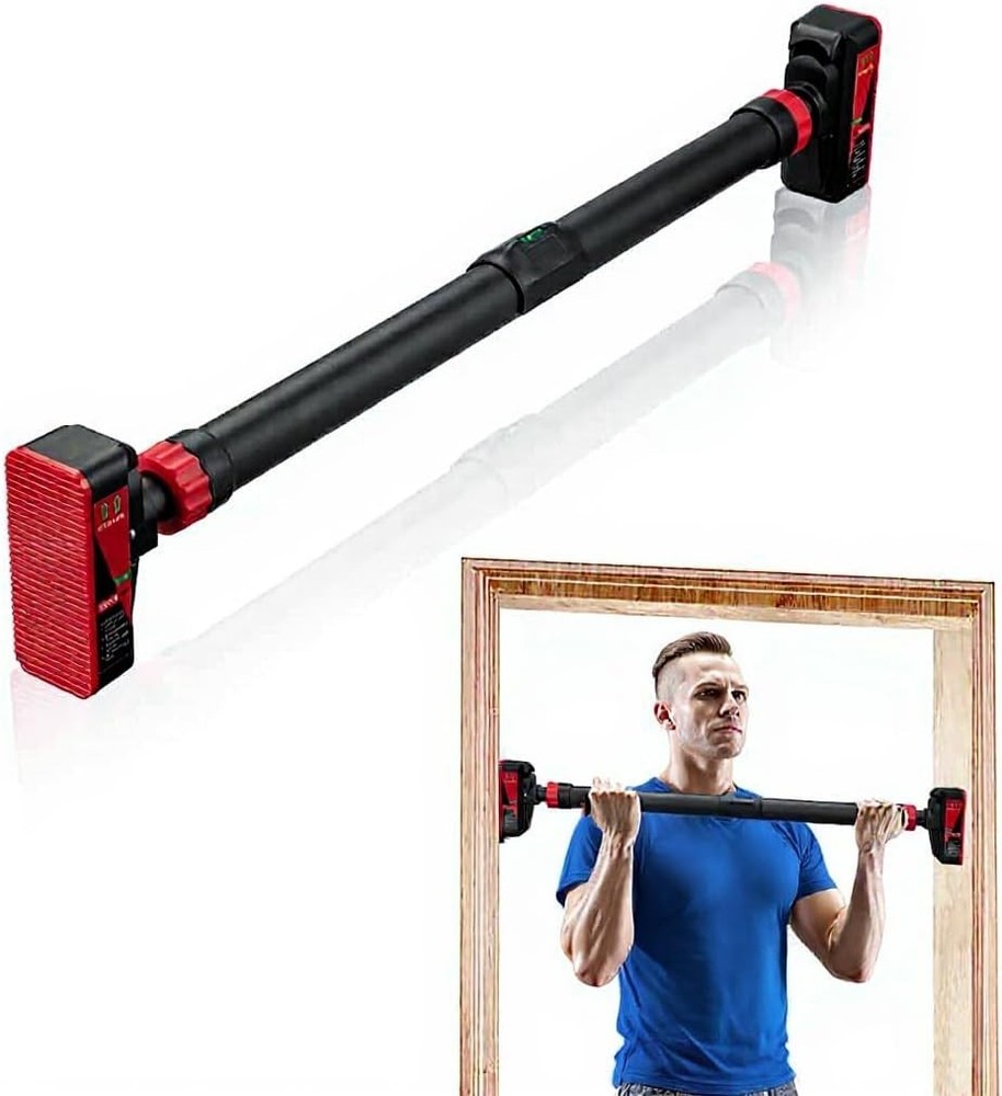 Adjustable Strength Training Bars Pull-Up Bar Without Screw for Doorway 440 Lbs