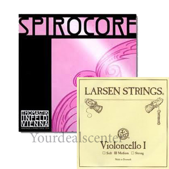 YDC Cello Strings Set 4/4 Spirocore Tungsten G,C -Larsen A,D Medium