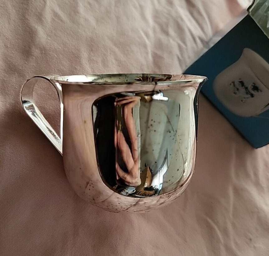 Solid Brass Silver Plated Baby Cup Bears In Original Box
