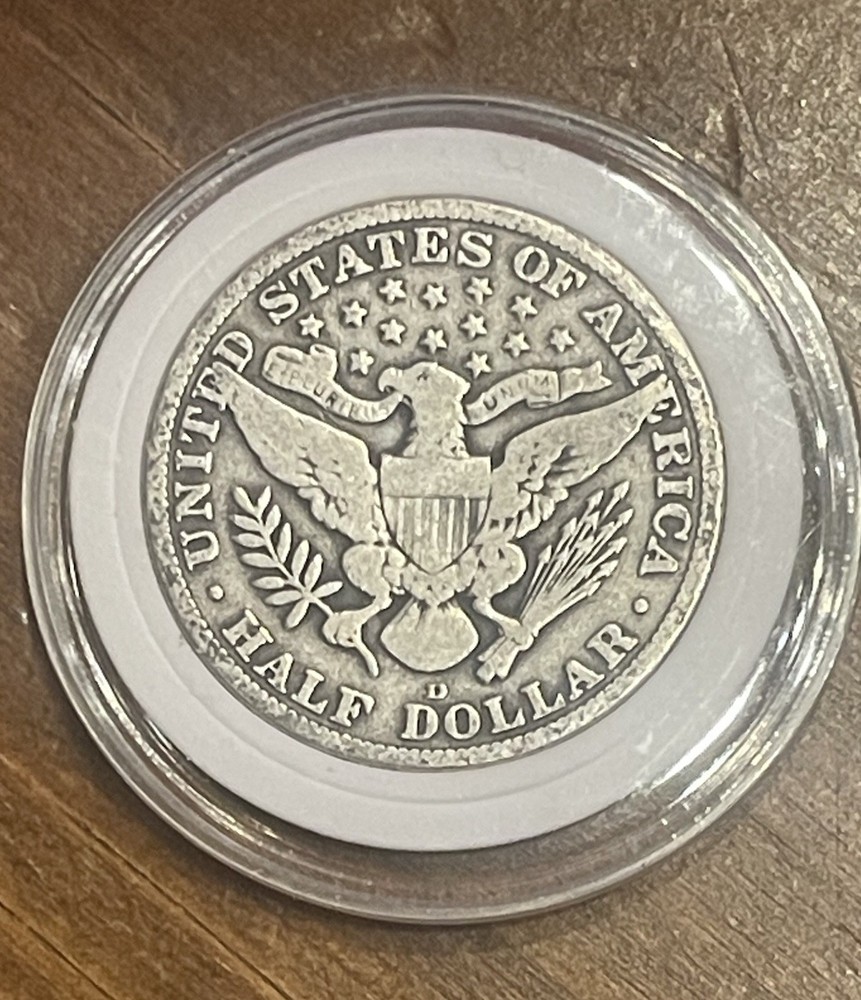 1915 D Barber Half Dollar Silver Coin