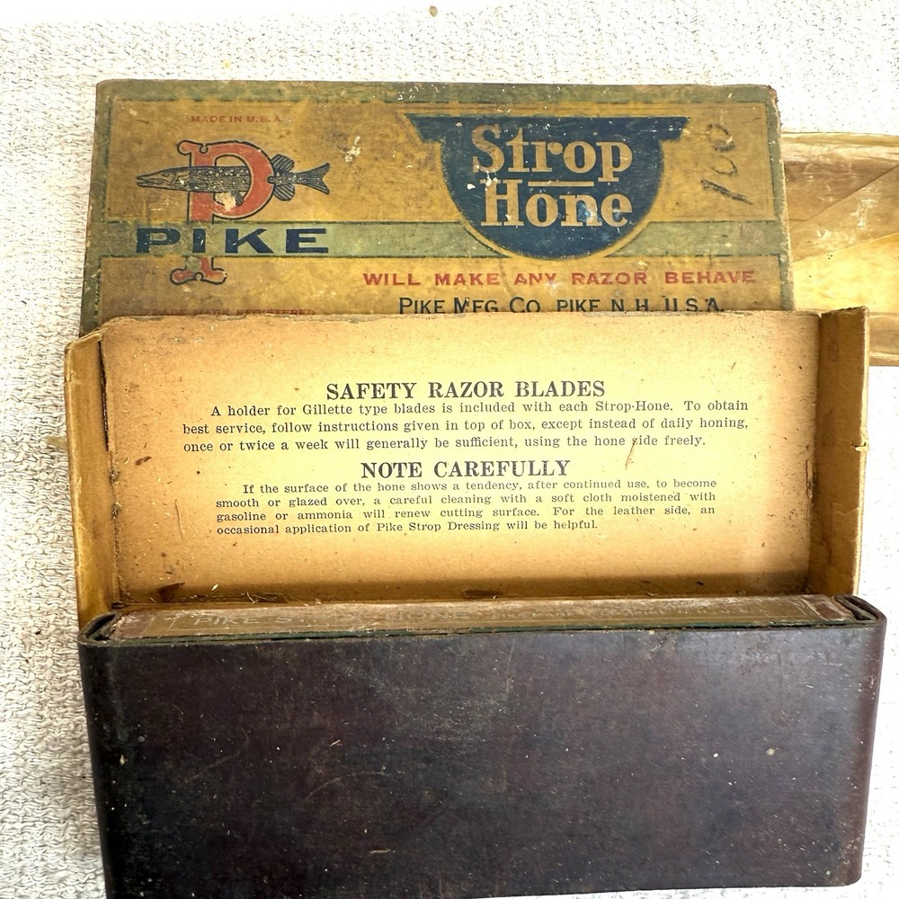 Pike RAZOR STROP HONE SHARPENING STONE IN ORIGINAL BOX