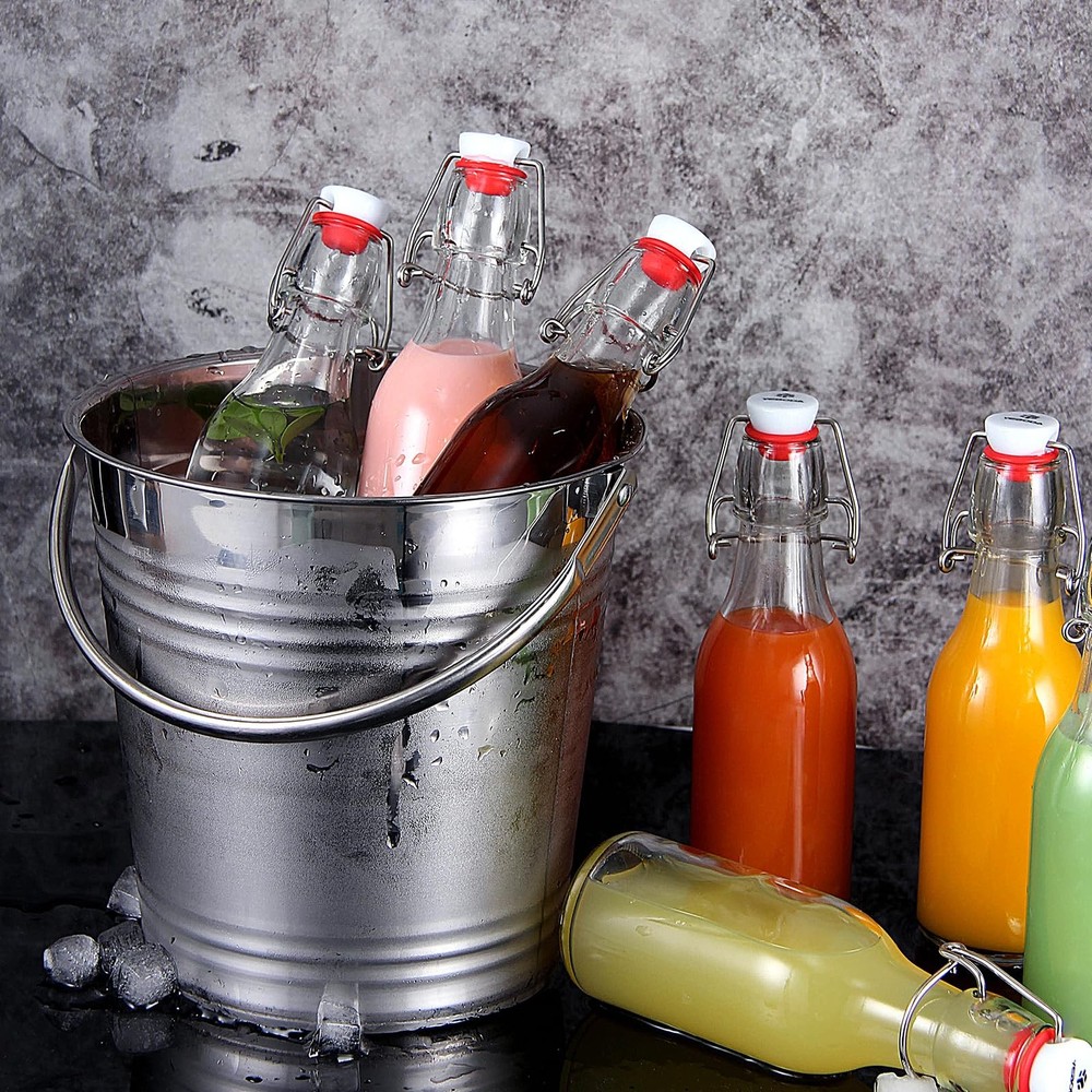 8oz Swing Top Bottles - Glass Beer Bottle with Airtight Seal Flip Caps for Ho...