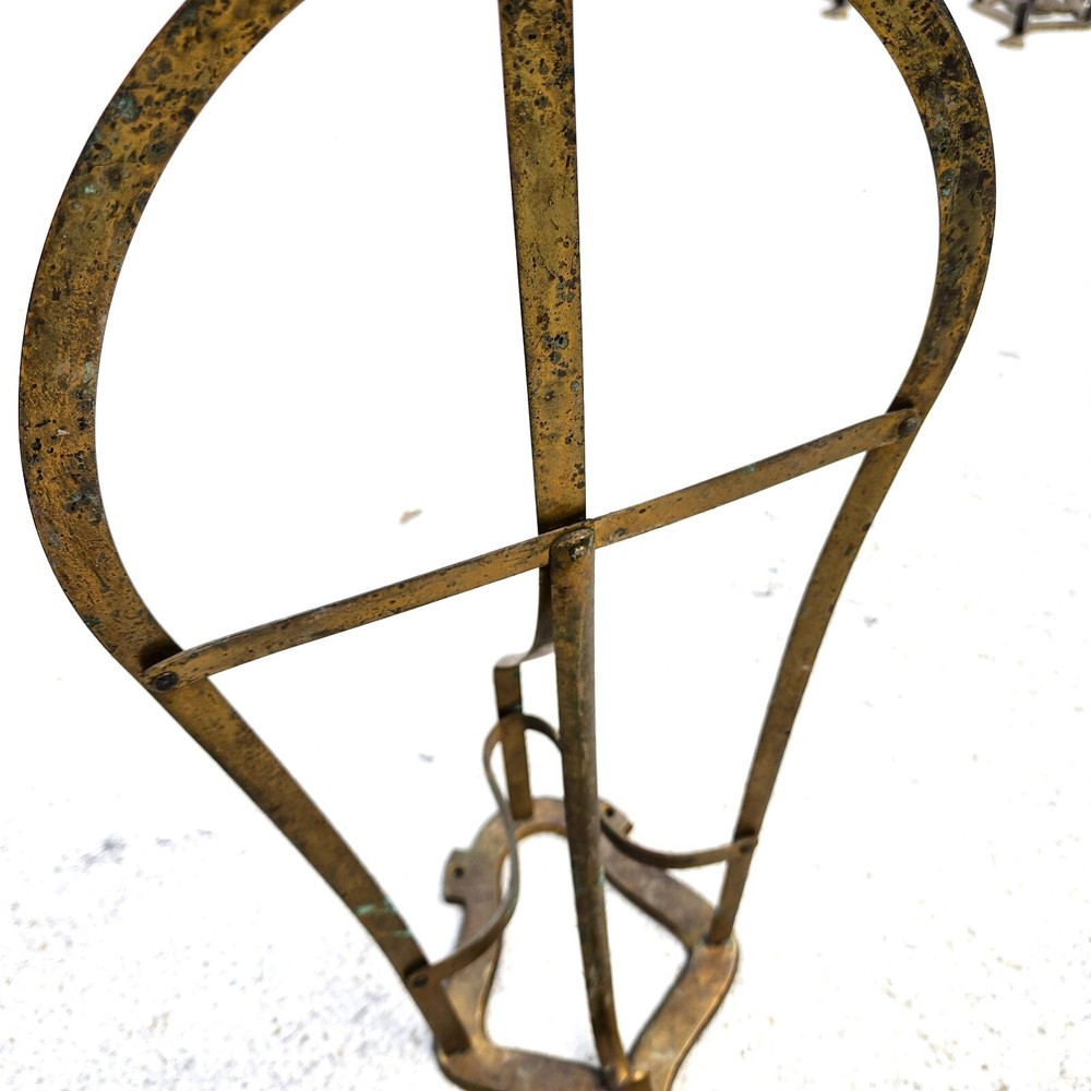 English Horse Saddle Wall Rack Solid Brass Vintage