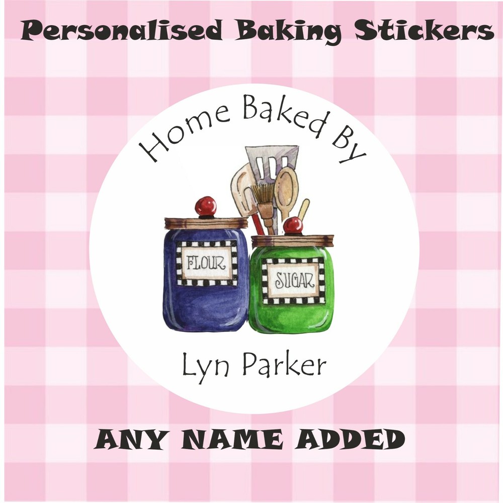 Personalised Home Baked By Baking Labels Stickers