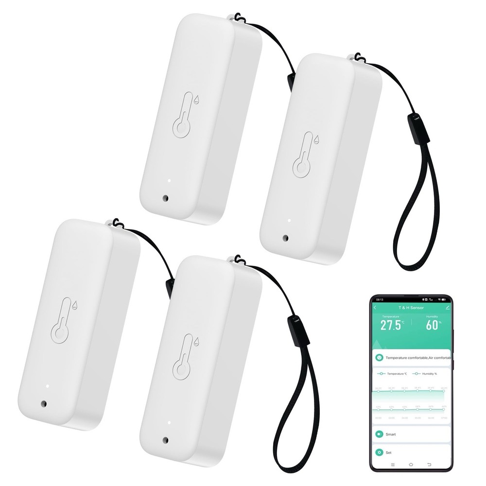 4-Pack WiFi Temperature Humidity Sensor: Wireless