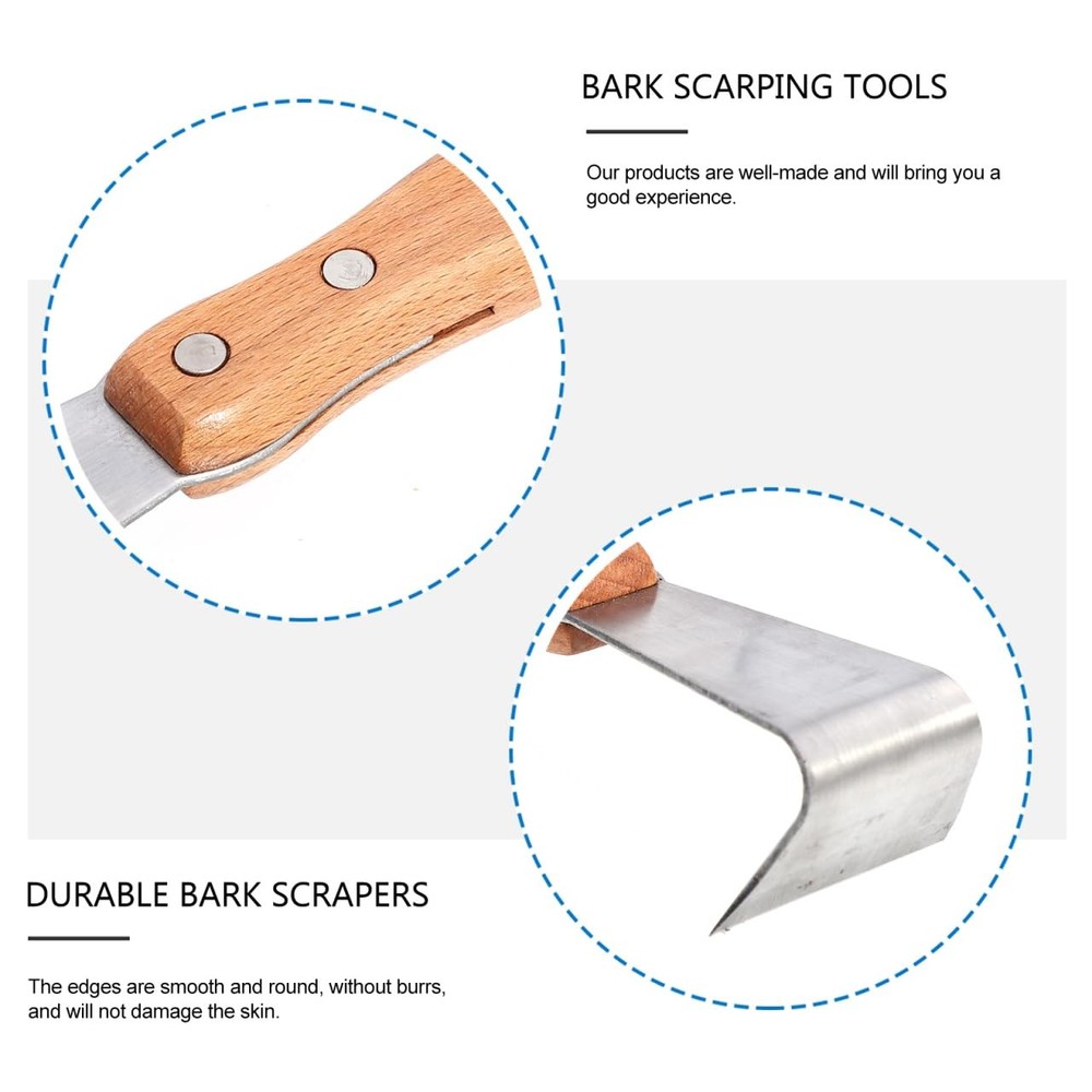 Tree Bark Removal Tool, 2PCS Log Debarking Spud with Wooden Handle, Sharp Bar...