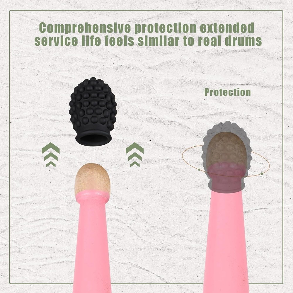 Stretchable Silicone Drumstick Tips - 4 Pack for Perfected Percussion Skills