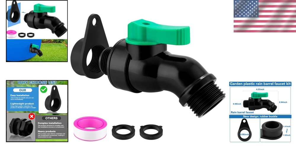 High-Flow External Rain Barrel Spigot Kit
