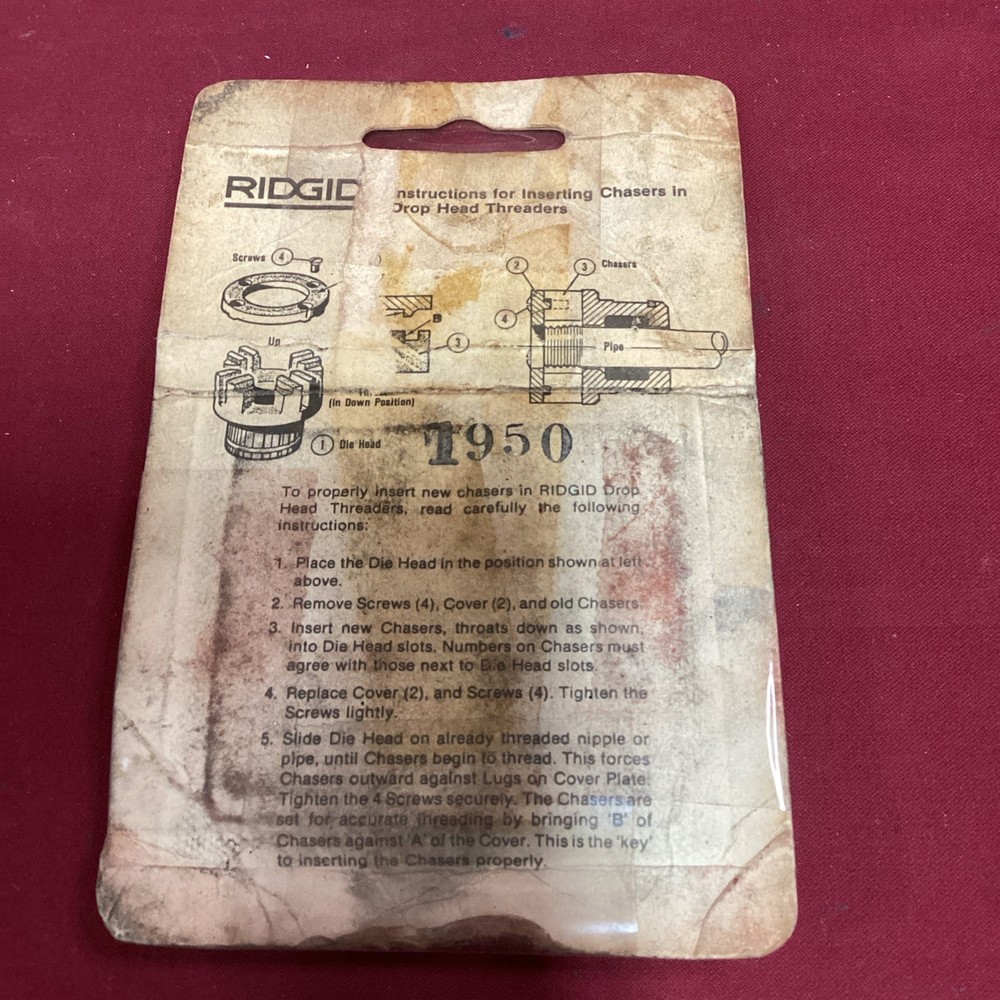 RIDGID 37960 PIPE THREADER DIES