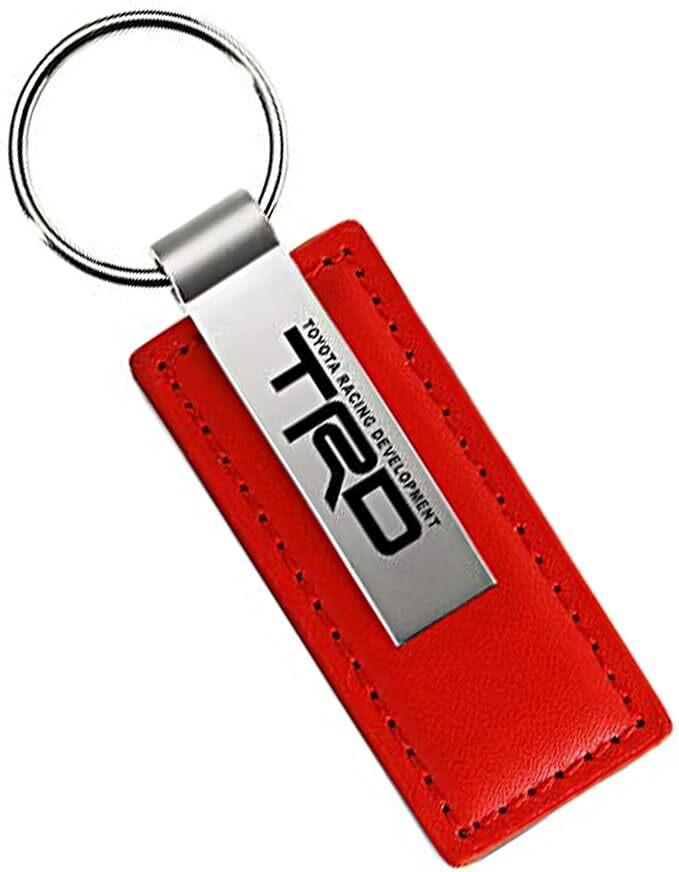 Toyota TRD Rectangular Leather Key Chain (Red)