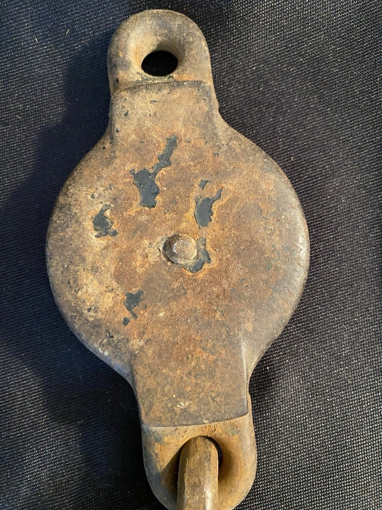 Vintage Block & Tackle Single Pulley With Hook