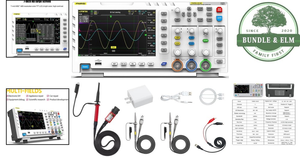 Real-Time Sampling Oscilloscope, 100MHz Bandwidth, Cursor Measurement Function