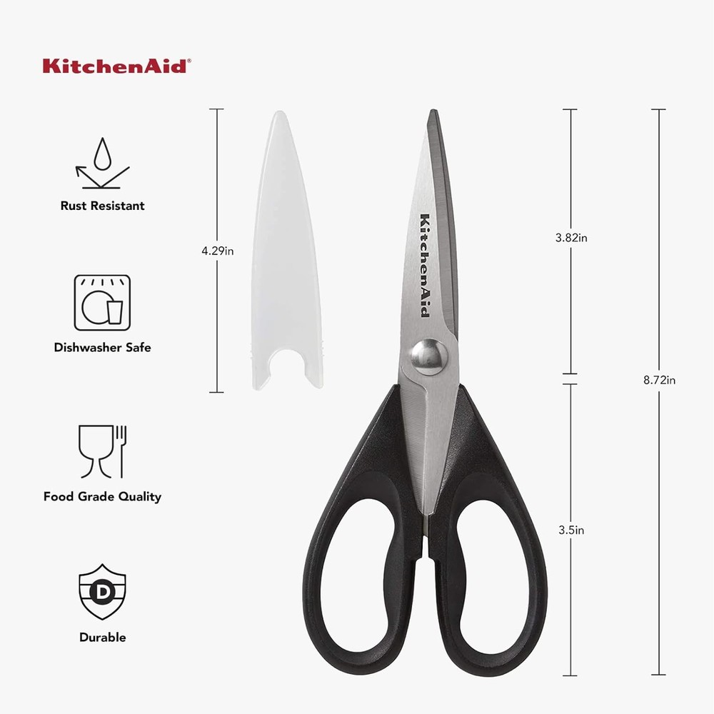 KitchenAid All Purpose Kitchen Shears with Protective Sheath Durable Stainless S