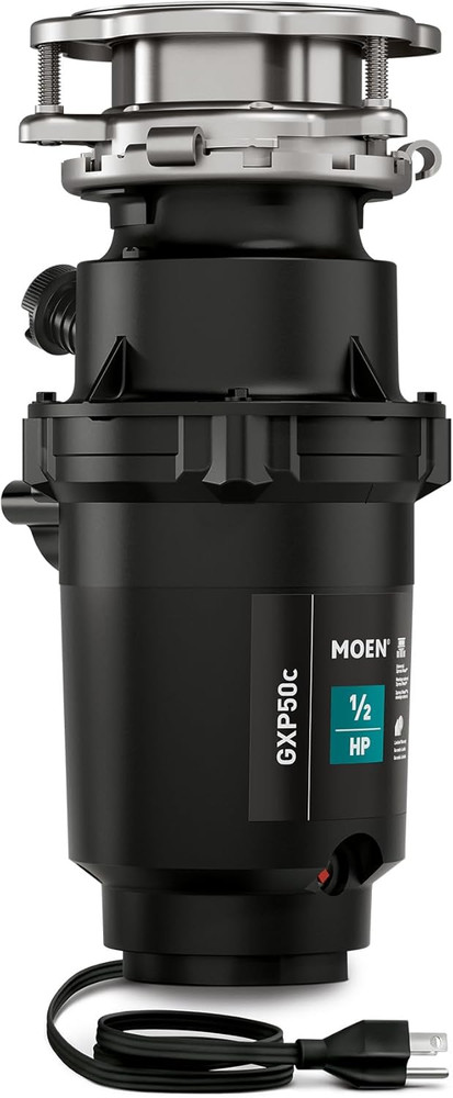 Moen GXP50C Prep Series PRO Compact Garbage Disposal: 1/2 HP with Power Cord