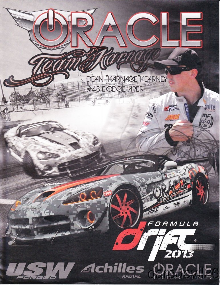 2013 Dean Kearney Oracle Lighting Dodge Viper Formula Drift postcard