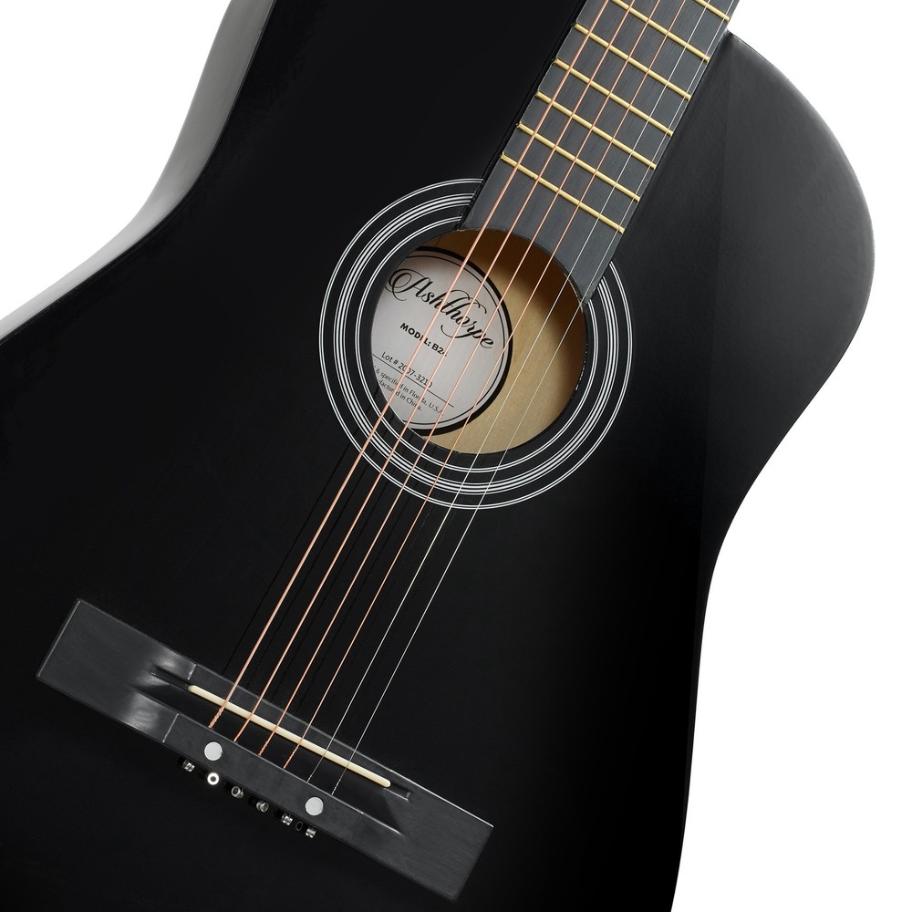 OPEN BOX - 38-inch Beginner Acoustic Guitar Package - Black