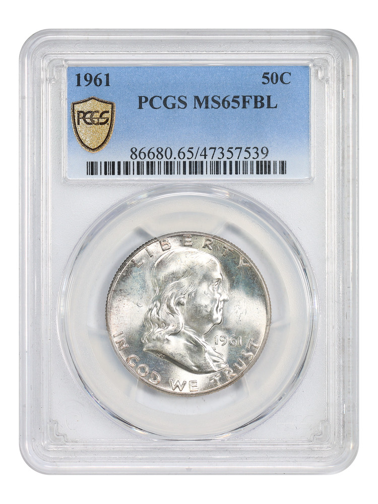 1961 50C PCGS MS65FBL - Franklin Half Dollar