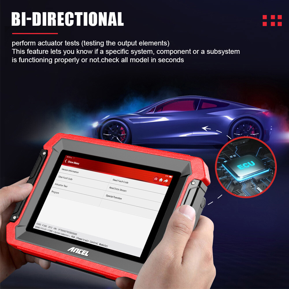 Ancel OBD2 Scanner Bi-directional Auto Diagnostic Tool K-ey ECU Coding TPMS