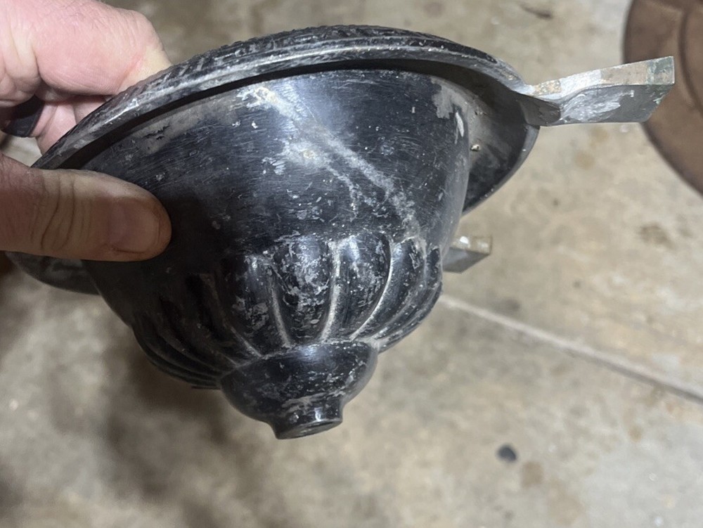 Vintage Cast Iron Urn Oval Planter
