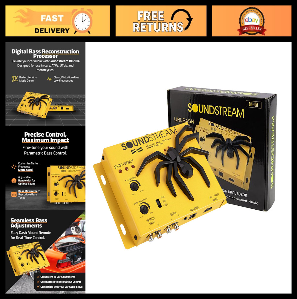 Bass Restoration Processor with Parametric Equalizer, Digital Car Audio Bass Enh