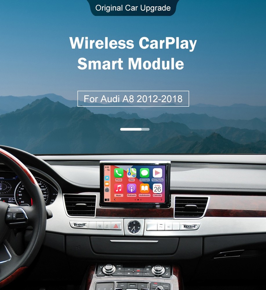 Wireless CarPlay Android Auto Mirror Link Retrofit Decoder for Audi A8 2012-2018