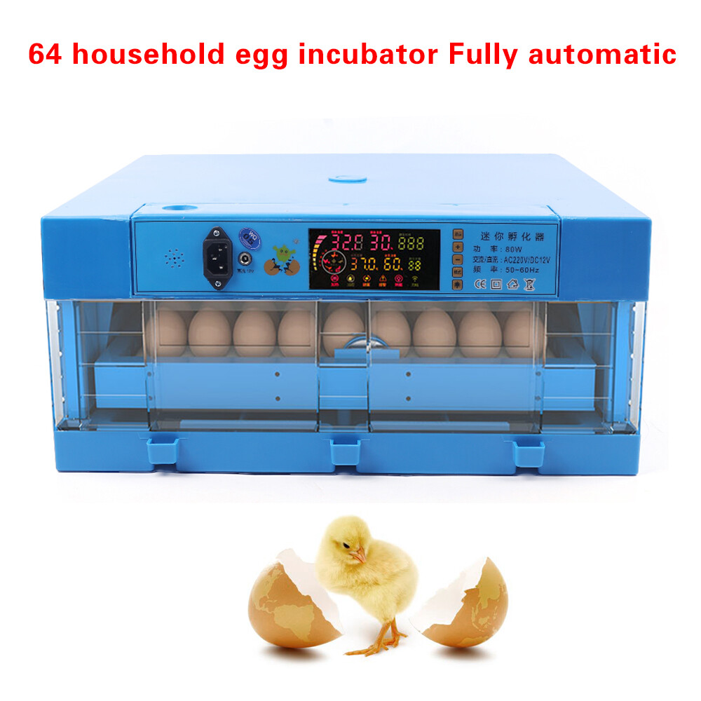 Incubator Automatic Digital Chicken Egg Hatcher 64 Eggs Temperature Control