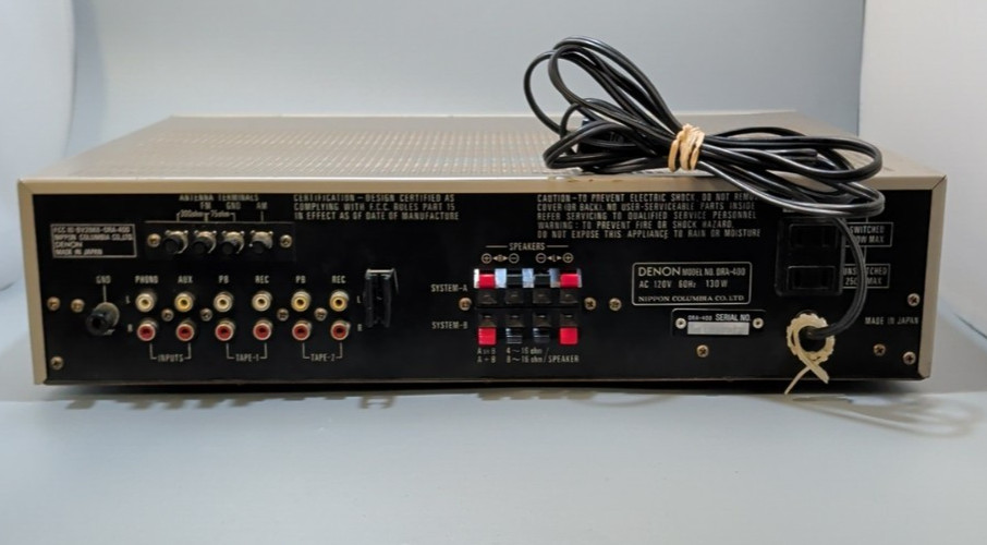 Denon DRA-400 Precision Audio Component/Tuner Amp. Powers On