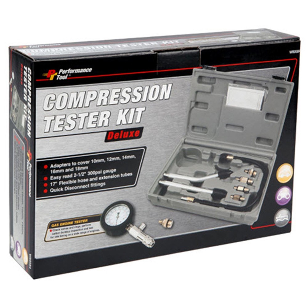 Performance Tool Deluxe Compression Tester Kit W80584