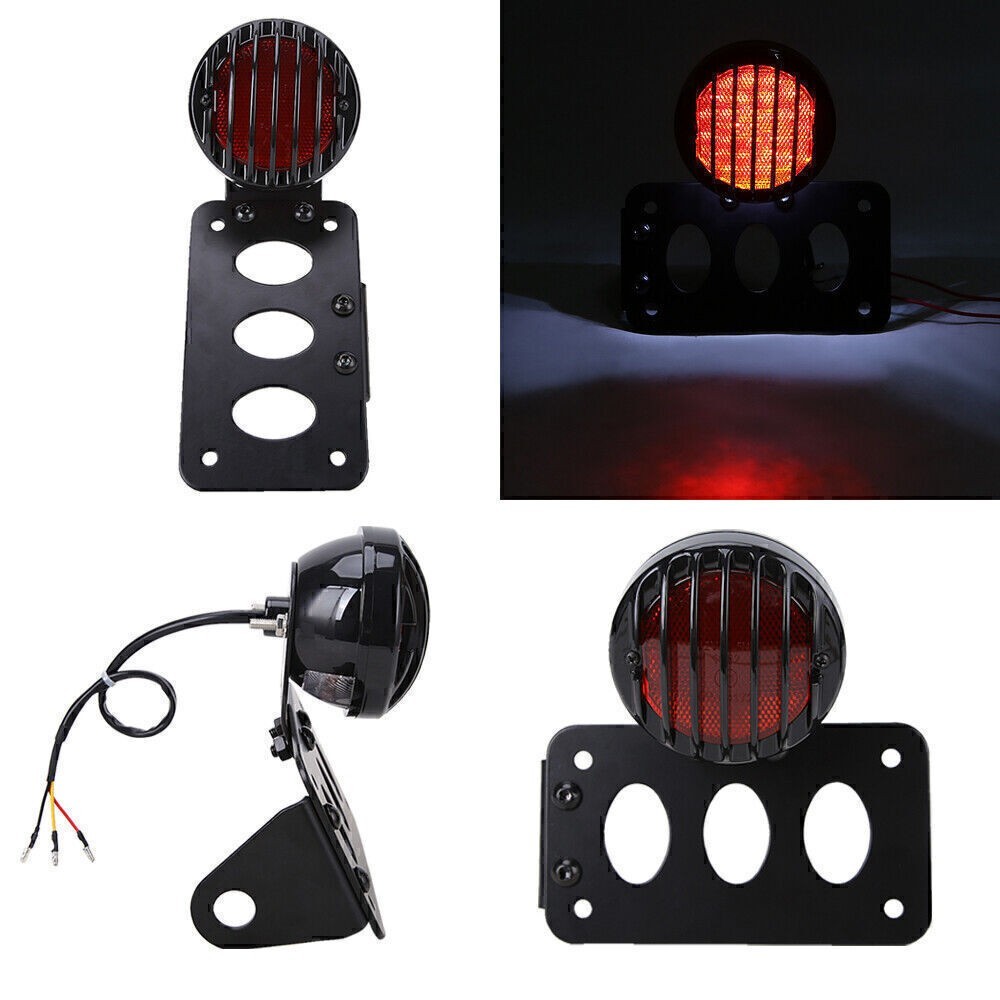 Side Mount LED Tail Light Bracket For Harley Bobber License Plate With Bracket