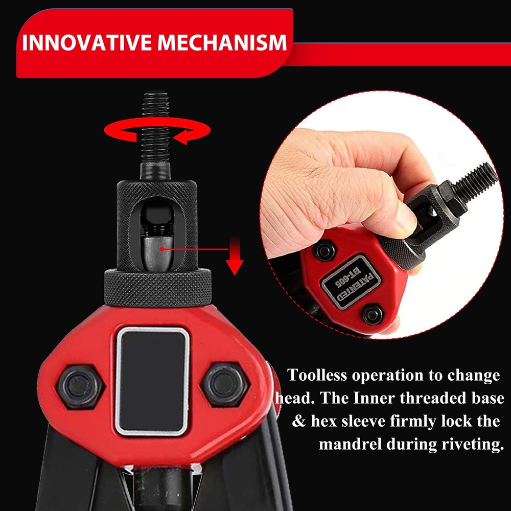 Rivet Gun Kit Rivnut Thread Setting Tools Nut Setter Tool NutSert Metal Working