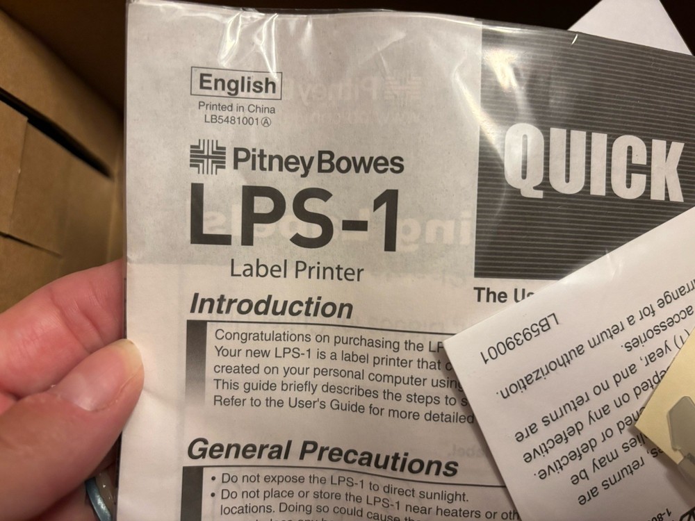 *New in Box* PITNEY BOWES LPS-1 Label Printer