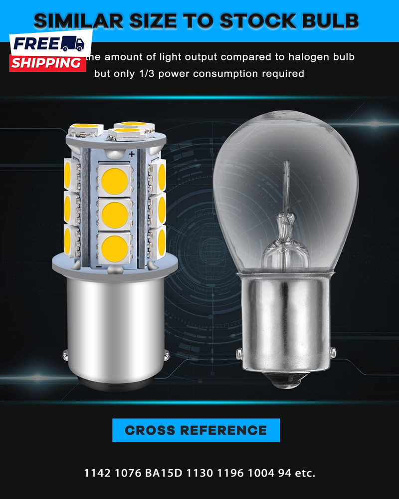 6-Pack 1076 LED Bulb for RV 1142 1004 BA15D Warm White Bulb Replacement